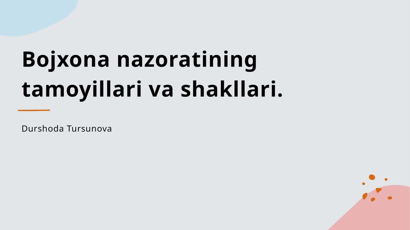 Bojxona nazoratining tamoyillari va shakllari
