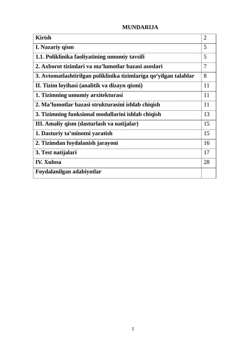 Zamonaviy sog‘liqni saqlash tizimi