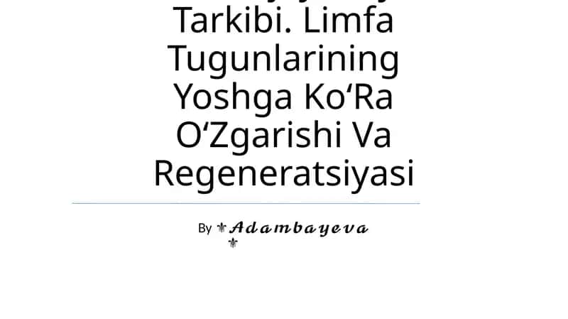 Limfa Tugunlari Birlamchi Va Ikkilamchi Limfa Tugunchalari (Follikullar) Tuzilishi Va Hujayraviy Tarkibi.