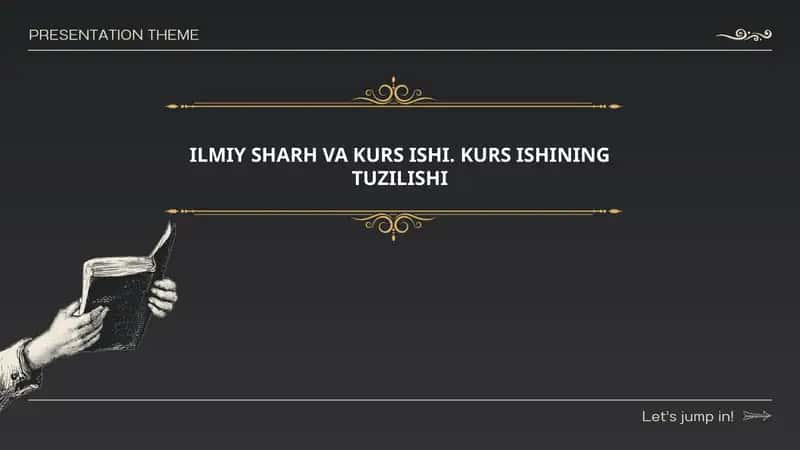 ILMIY SHARH VA KURS ISHI. KURS ISHINING TUZILISHI