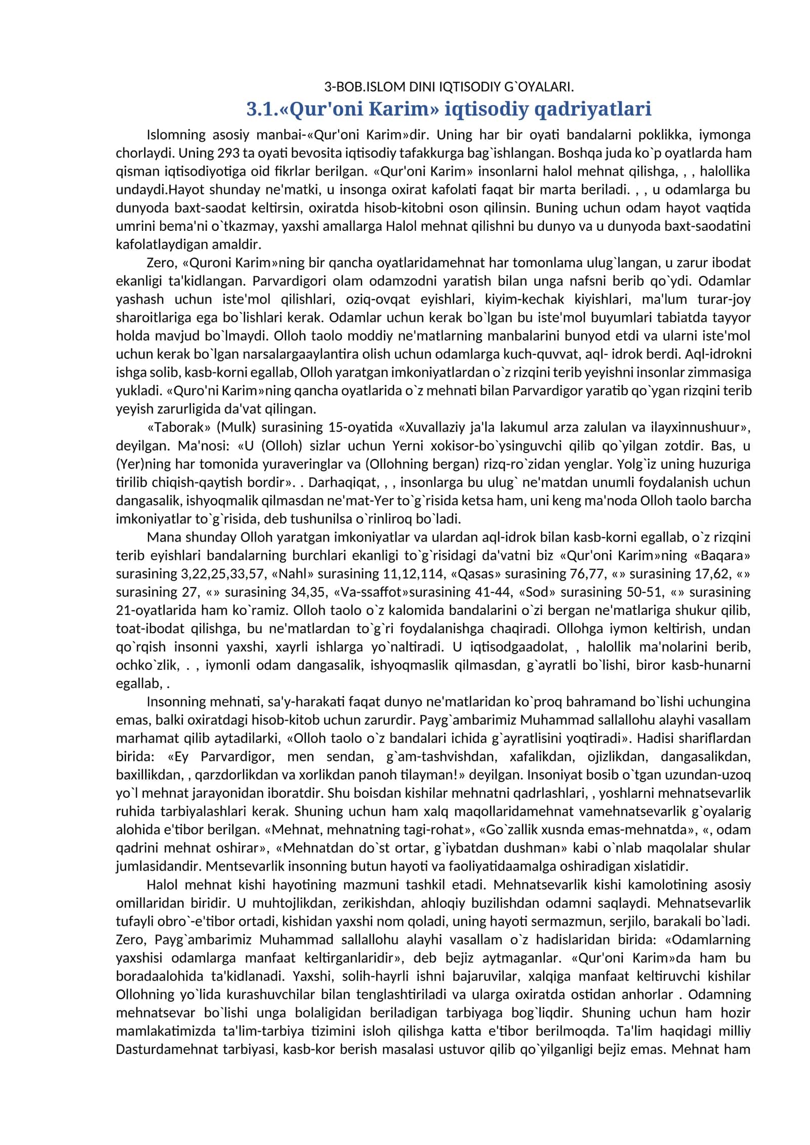 BOB.ISLOM DINI IQTISODIY G`OYАLАRI